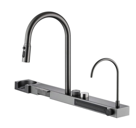 Мойка врезная многофункциональная 75х46 см, глубина 21см графит OUTE (арт. T87546Y+T709Y) оптом от компании Аквалига
