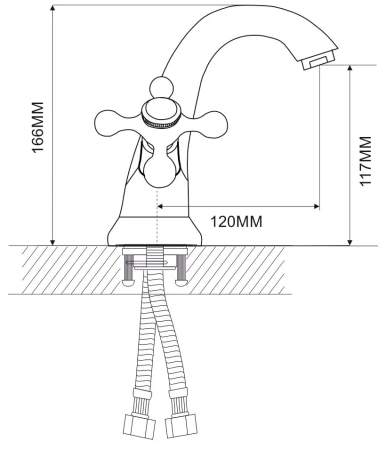 Смеситель для раковины двухвентильный Ammore белый Ammore (арт. A1081-C)