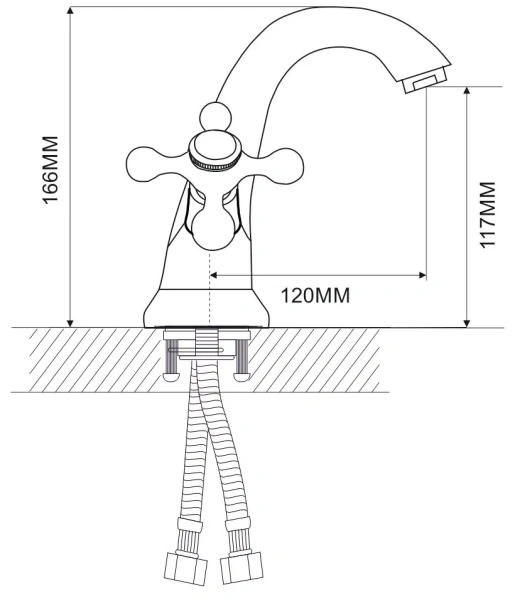 Смеситель для раковины двухвентильный Ammore белый Ammore (арт. A1081-C)