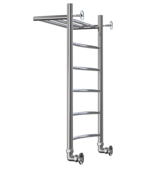 Полотенцесушитель Классика Дуга с полкой 400x800 1' нижнее подключение  (арт. КДП4080) оптом от компании Аквалига
