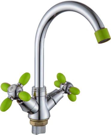 Смеситель-елочка Ammore хром/зеленый Ammore (арт. A1083-5)