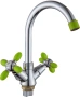 Смеситель-елочка Ammore хром/зеленый Ammore (арт. A1083-5)