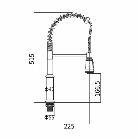 Смеситель для кухни однорычажный Fashun гибкий излив нержавейка FASHUN (арт. A56008)