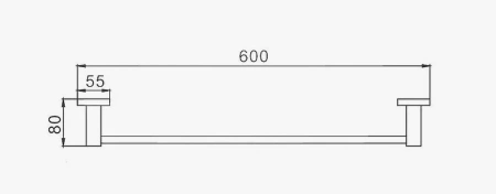Держатель для полотенец D-lin  600мм черный D-Lin (арт. D251222-2) оптом от компании Аквалига
