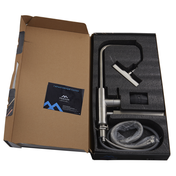 Смеситель для кухни однорычажный Fashun высокий излив нержавейка FASHUN (арт. A57131)