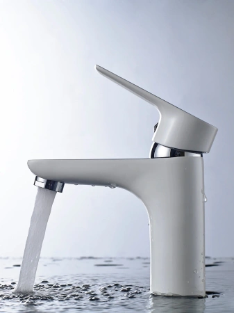 Смеситель для раковины Ammore однорычажный белый D-Lin (арт. A1003-C)