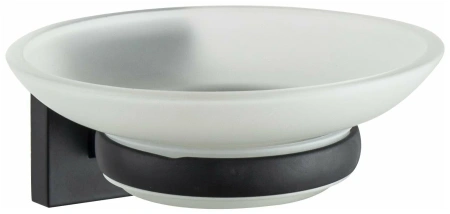 Мыльница стеклянная D-lin с держателем черная D-Lin (арт. D220222) оптом от компании Аквалига
