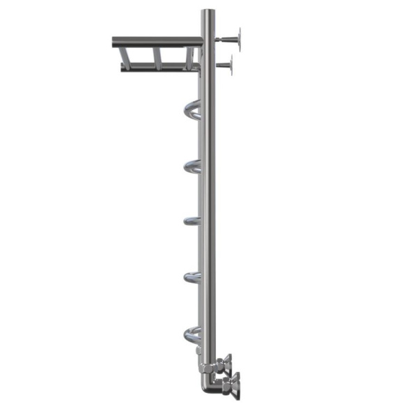 Полотенцесушитель Классика Дуга с полкой 500x1200 1' нижнее подключение  (арт. КДП50120) оптом от компании Аквалига
