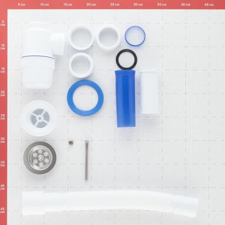 Сифон "Элит" с нерж.чаш.Ø70мм и гофротрубой L800мм (1'1/2-Ø40/50) Виркэн (арт. 30986170) оптом от компании Аквалига
