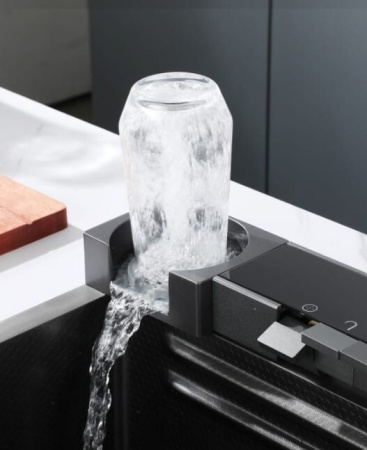 Мойка врезная многофункциональная 75х46 см, глубина 21см графит OUTE (арт. T87546Y+T709Y) оптом от компании Аквалига
