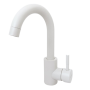 Смеситель для раковины однорычажный Lemen на гайке белый нержавейка LEMEN (арт. LA1060W)