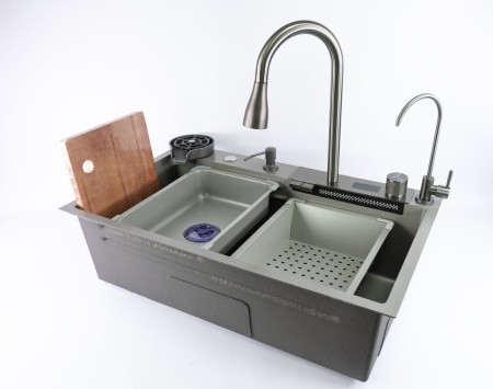 Мойка врезная 3,0мм Fmark 75х46 нержавейка глубина 220мм Fmark (арт. FSC002T) оптом от компании Аквалига
