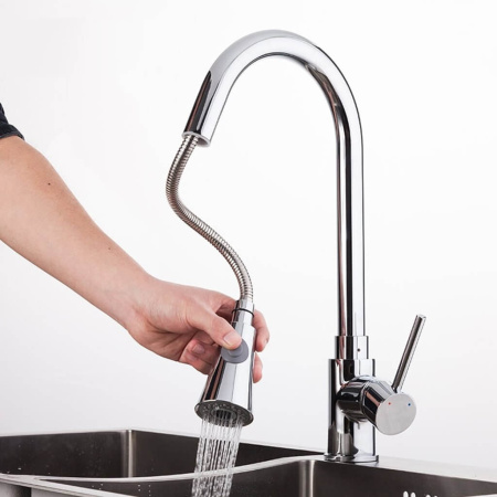 Смеситель для кухни однорычажный Frap высокий излив латунь FRAP (арт. F6052)