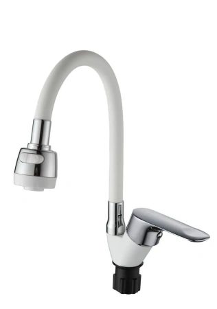 Смеситель для кухни  Ammore гибкий излив хром/белый Ammore (арт. A5008-3T)