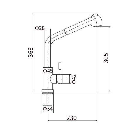 Смеситель для кухни однорычажный Fashun высокий излив нержавейка чёрный FASHUN (арт. A56009-7)