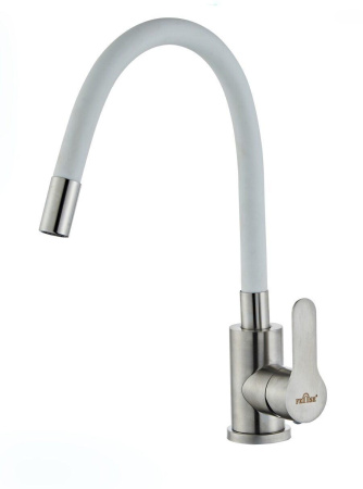 Смеситель для кухни однорычажный Feinise гибкий излив белый нержавейка FEINISE (арт. B49122E-7)