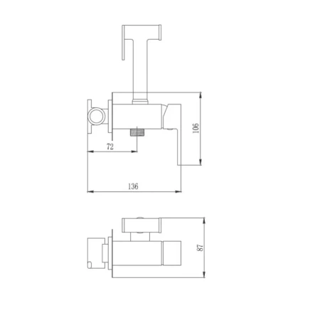 Смеситель для биде D-Lin латунь золотой D-Lin (арт. D183202-J)