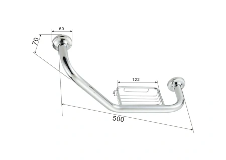 Поручень для ванной с мыльницей FEINISE (арт. S010) оптом от компании Аквалига
