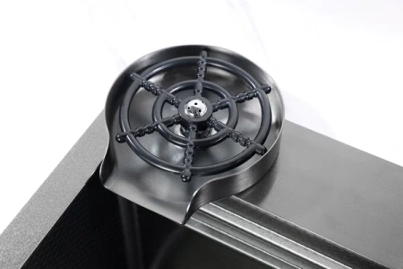 Мойка врезная многофункциональная 75х46 см, глубина 21см графит OUTE (арт. T87546Y-1+T710Y) оптом от компании Аквалига
