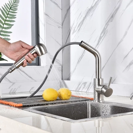 Смеситель для кухни однорычажный Fashun высокий излив нержавейка FASHUN (арт. A56009)