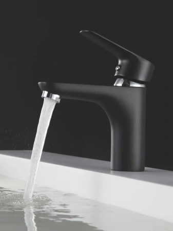 Смеситель для раковины Ammore однорычажный черный/матовый Ammore (арт. A1003-A)