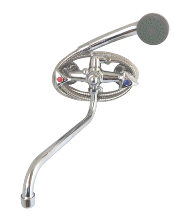 Смеситель для ванны двухвентильный Lemen длинный излив LEMEN (арт. LD-22410)