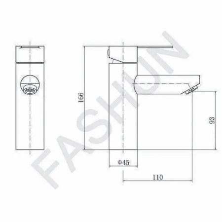 Смеситель для раковины однорычажный Fashun нержавейка черный FASHUN (арт. A51101-7)
