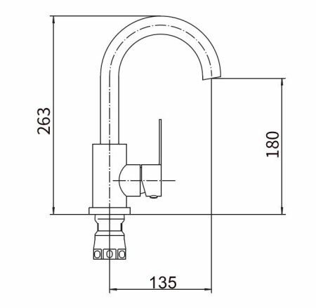 Смеситель для кухни однорычажный Fashun высокий излив нержавейка FASHUN (арт. A54001-1)