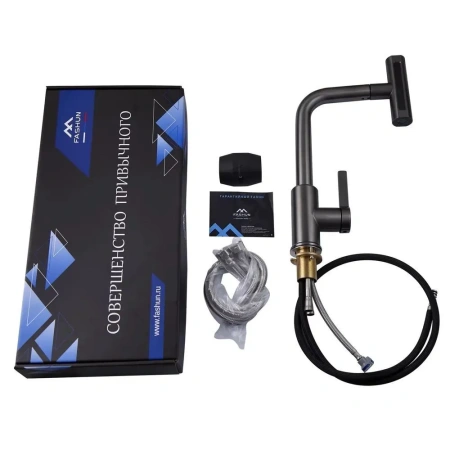 Смеситель для кухни однорычажный Fashun высокий излив нержавейка графит FASHUN (арт. A56131-17)