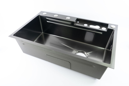 Мойка врезная 3,0мм Fmark 75х46 графит глубина 220мм Fmark (арт. FSC002Q) оптом от компании Аквалига
