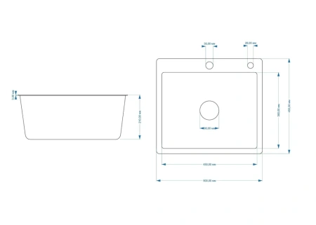 Мойка врезная 3,0мм Fmark 50х45 сатин глубина 200мм в комплекте сифон Fmark (арт. FSC5045L) оптом от компании Аквалига

