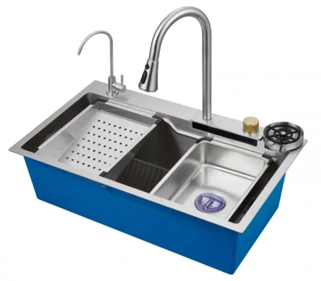 Мойка врезная многофункциональная 78х46 см, глубина 21см сатин OUTE (арт. T87846L) оптом от компании Аквалига
