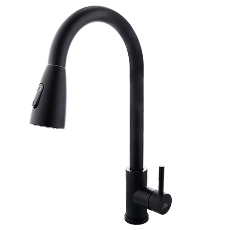 Смеситель для кухни однорычажный Fashun высокий излив нержавейка чёрный FASHUN (арт. A56109-7)