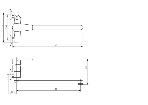 Смеситель для ванны однорычажный Feinise длинный излив FEINISE (арт. S2549-40F )