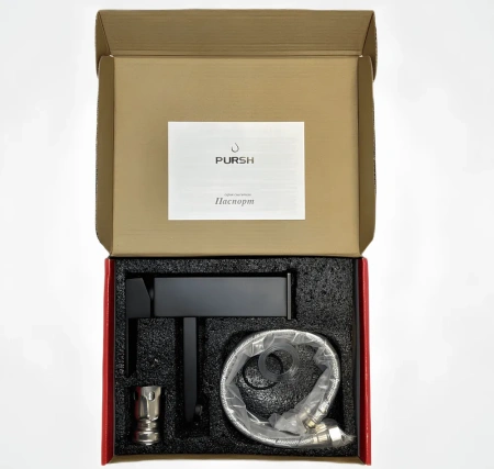 Смеситель для раковины однорычажный Pursh чёрный нержавейка Pursh (арт. R11301E)