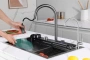 Мойка врезная многофункциональная 75х46 см, глубина 21см графит OUTE (арт. T87546Y-1+T710Y) оптом от компании Аквалига
